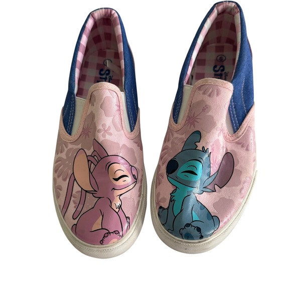 Disney Shoes - DISNEY LILO & ANGEL Low Top Ladies‎ Slip On Pink Sneakers, 6